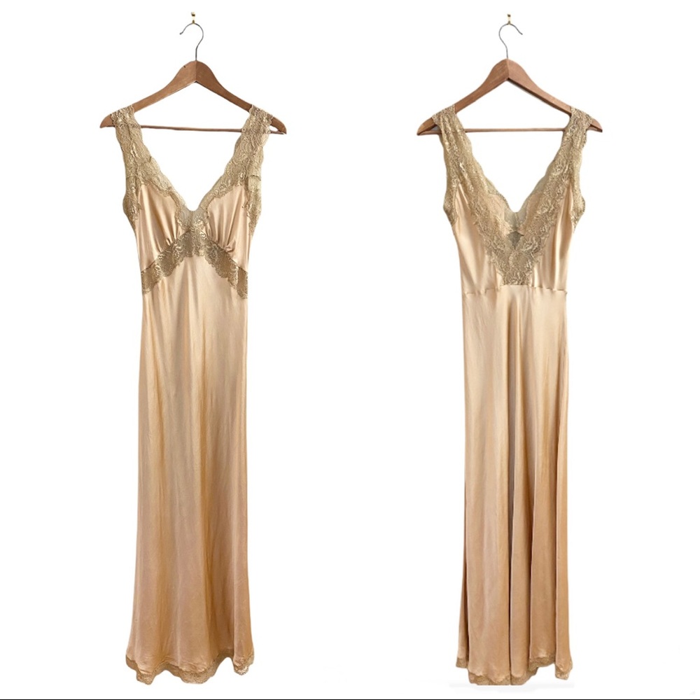 Vintage Mary Green Silk Slip Gown
